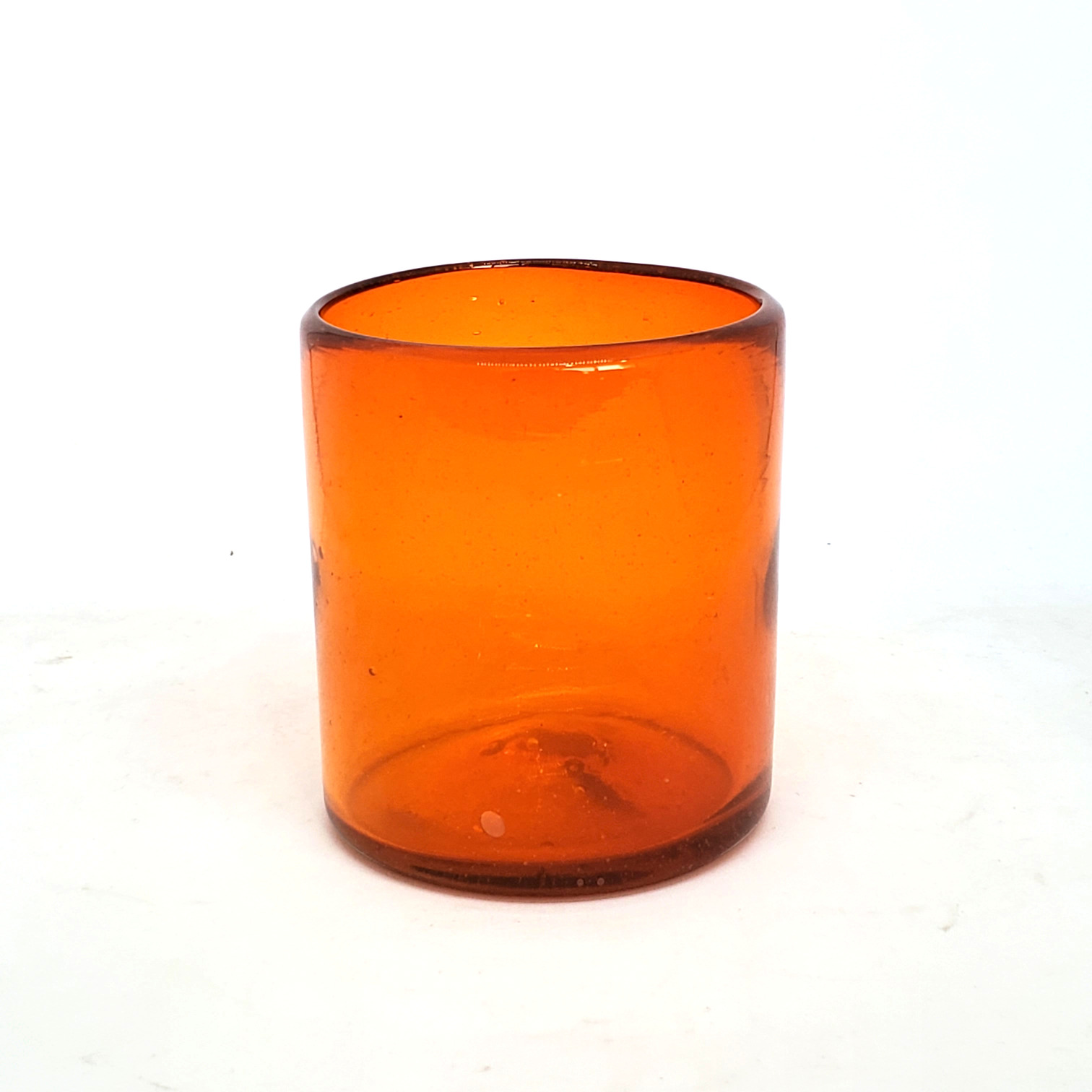 MEXICAN GLASSWARE / Solid Orange 9 oz Short Tumblers 